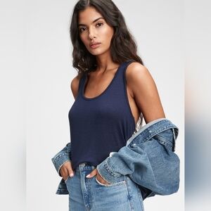 NWT! Gap - Softspun Twistback Tank Top 669526 | Navy Blue | Size XS